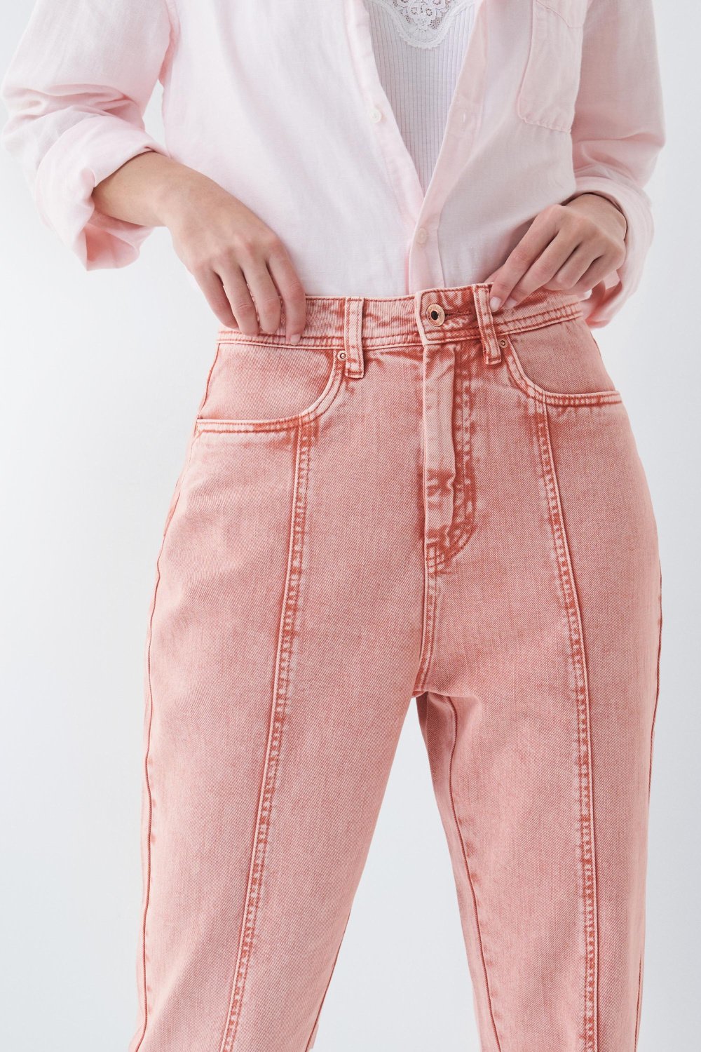 Baggy cropped slim jeans with seam - Salsa