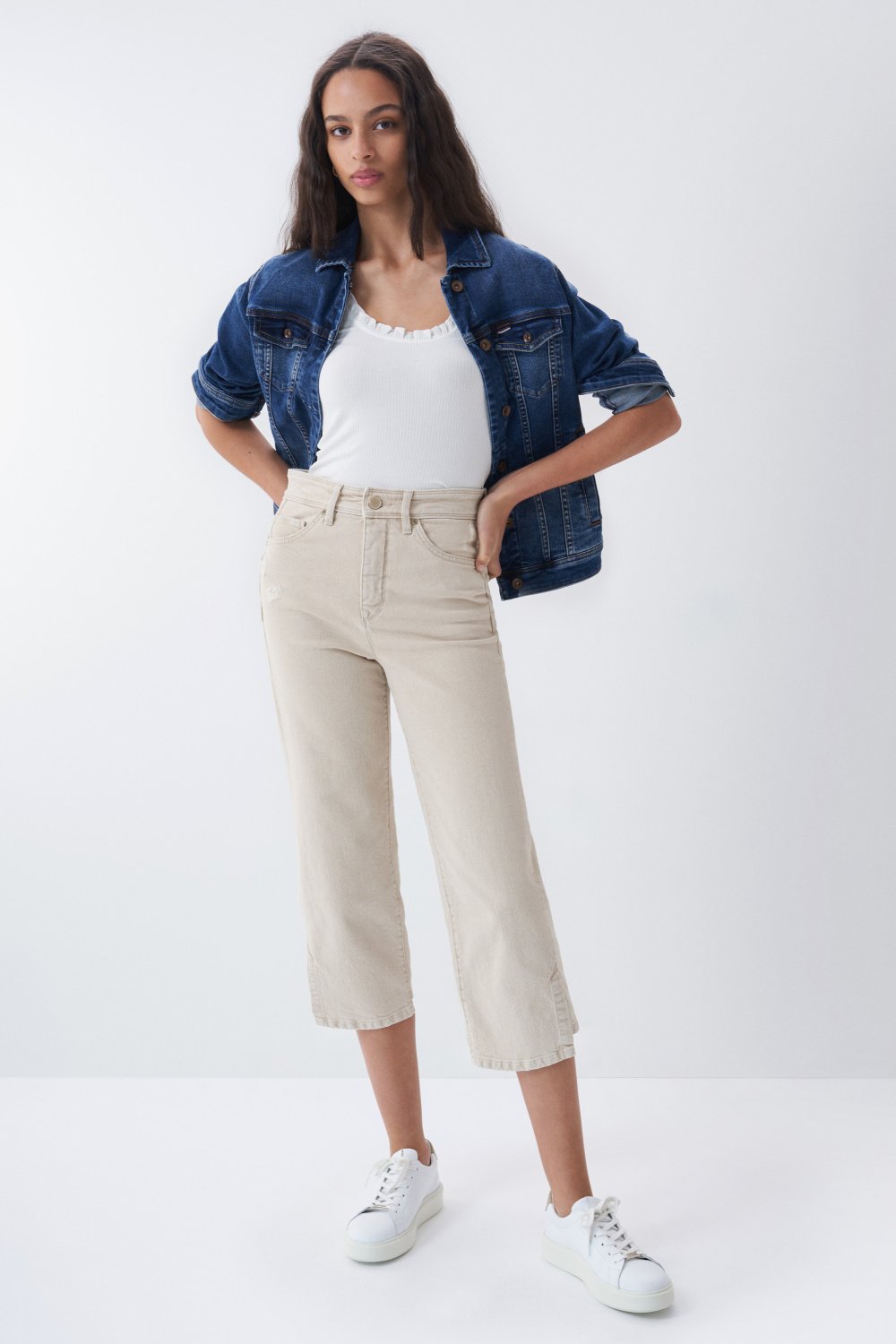 CROPPED PUSH IN FAITH-JEANS, STRAIGHT, NATURFARBEN - Salsa