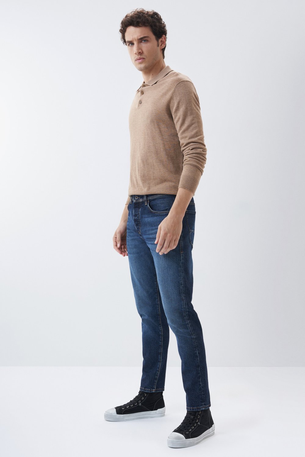 Dunkle Tapered Jeans, berfrbt - Salsa