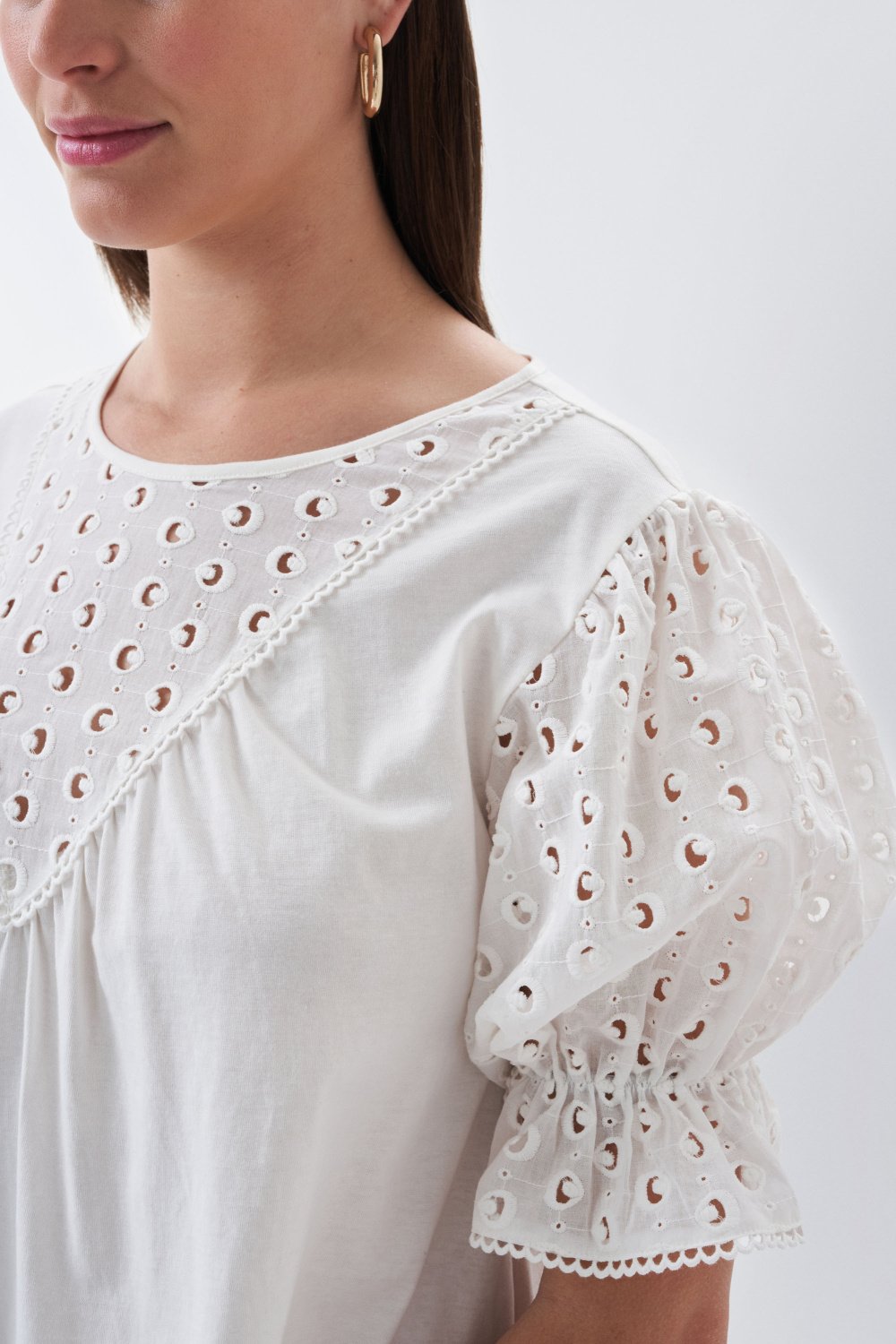 T-shirt with embroidered sleeves - Salsa