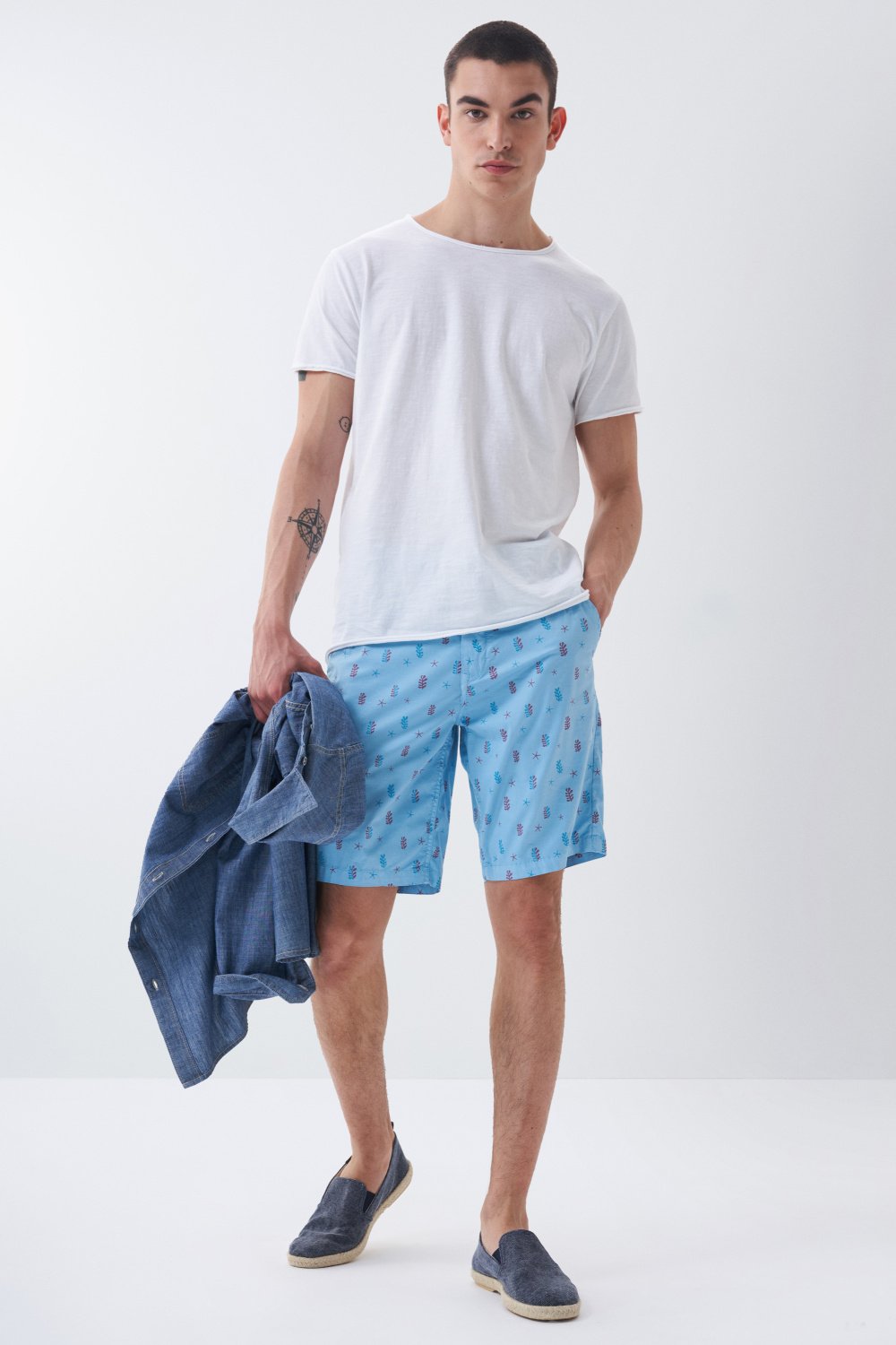 Chino shorts with microprint - Salsa