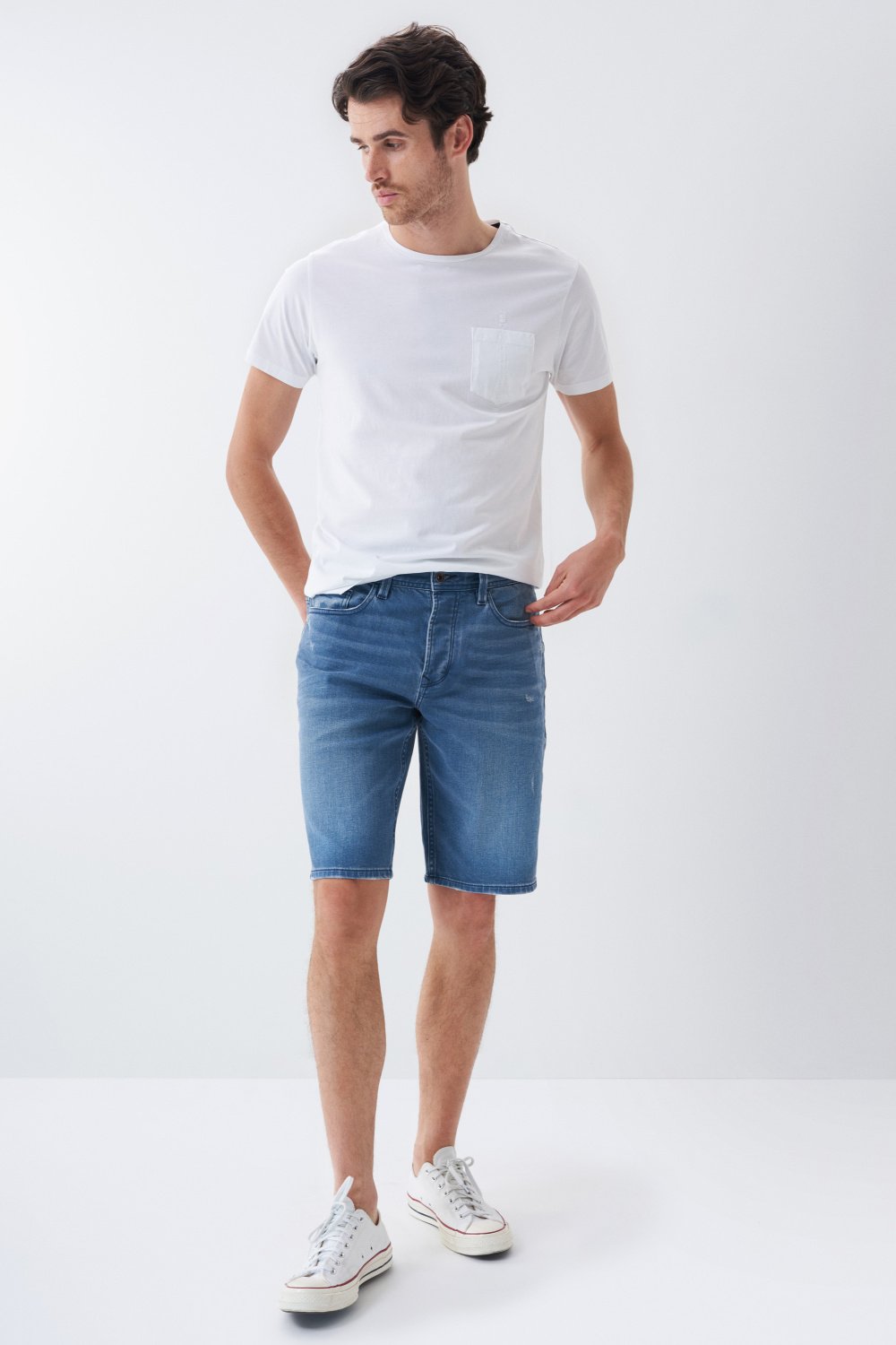 Denim shorts with wash effect - Salsa