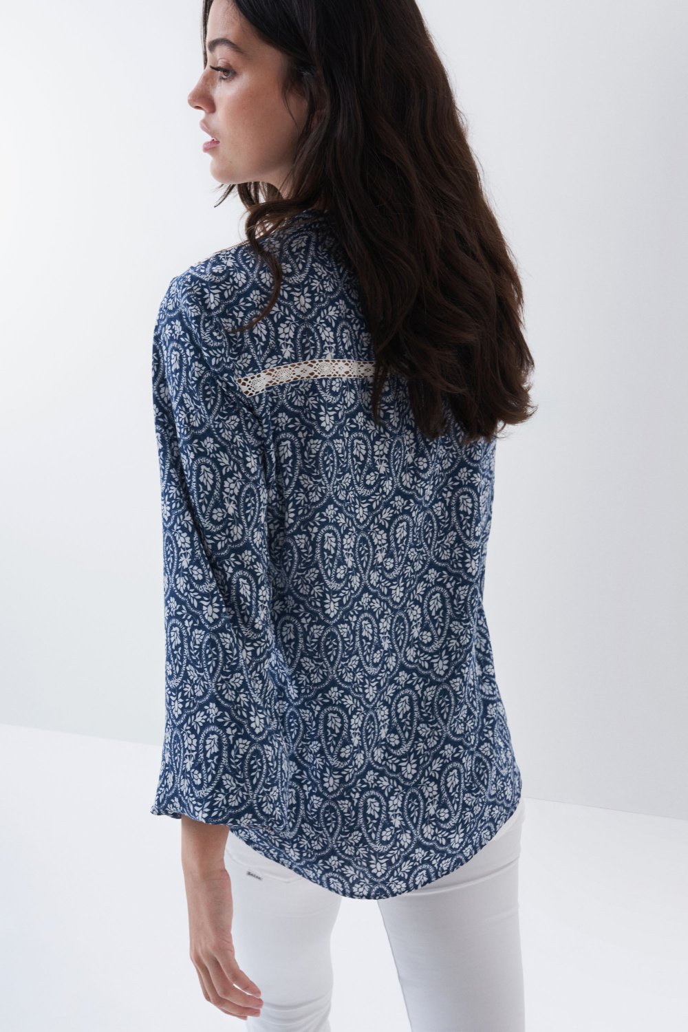 Tunic with print and lace details - Salsa