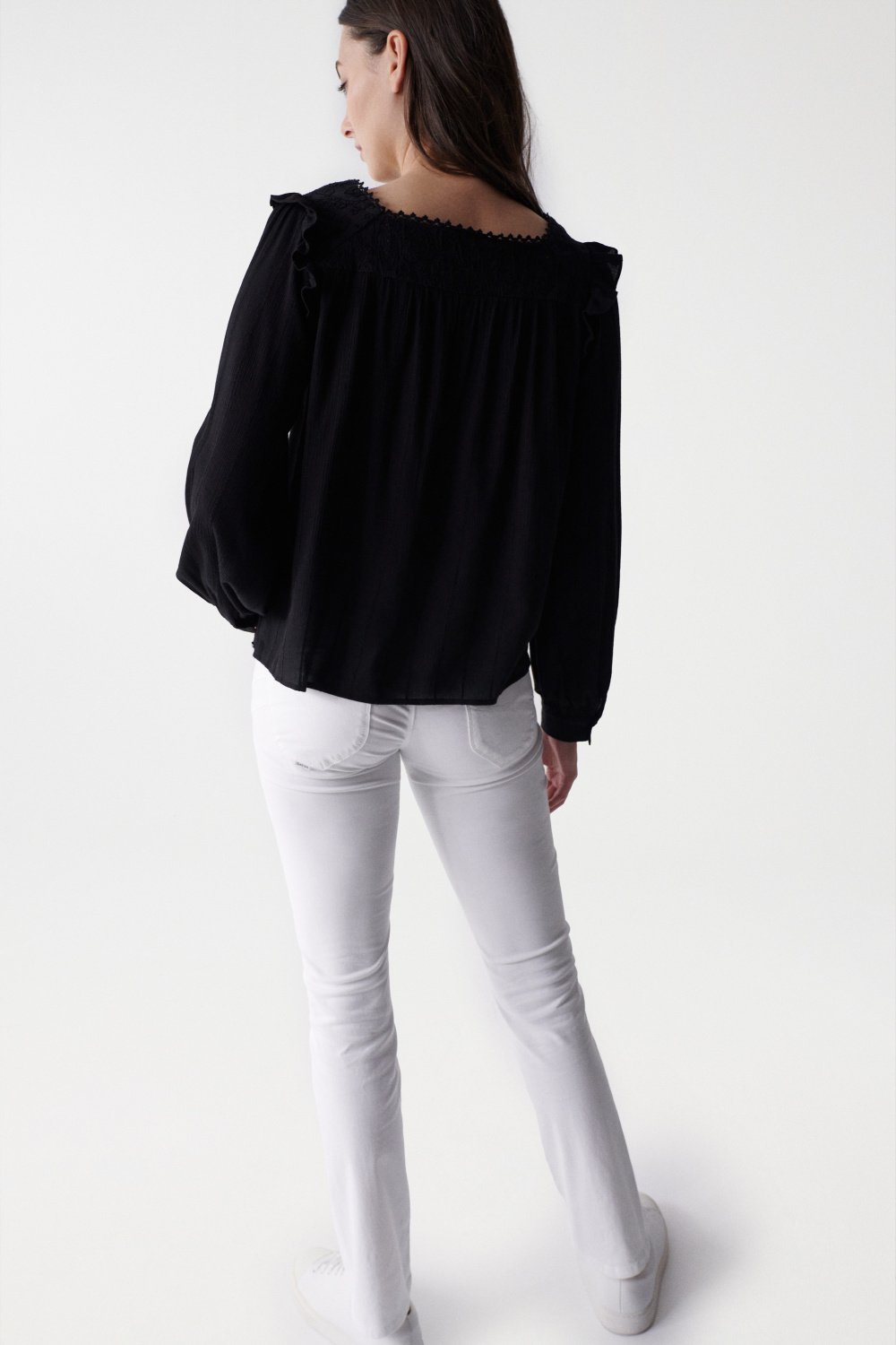 BLOUSE WITH BRODERIE ANGLAISE - Salsa