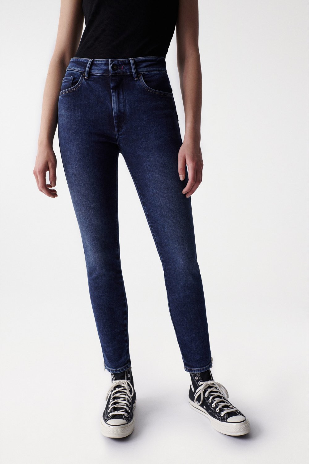 Cropped Push Up Destiny-Jeans, Skinny-Schnitt, mit Verzierung am Bein - Salsa