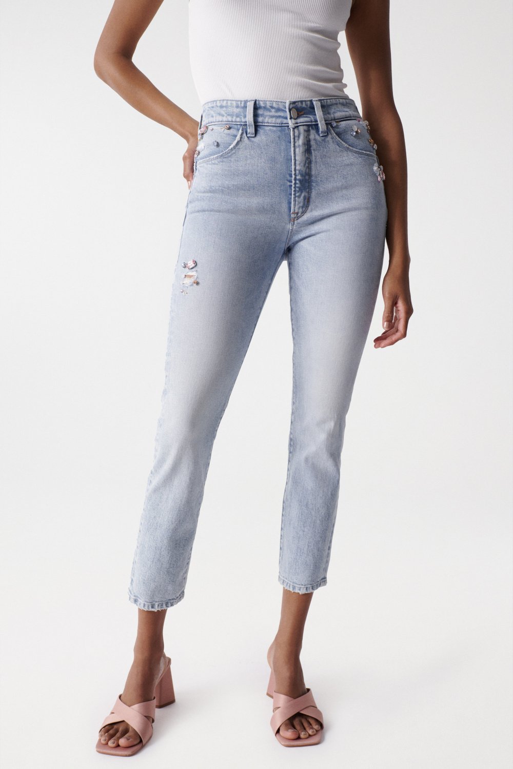 LIMITED EDITION CROPPED SLIM FAITH PUSH IN JEANS - Salsa