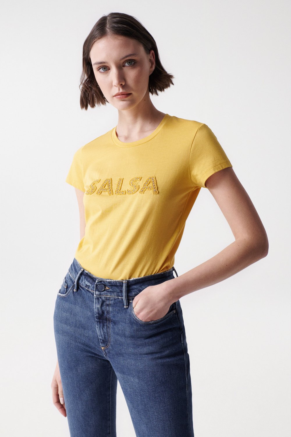 T-shirt com branding e brilho - Salsa