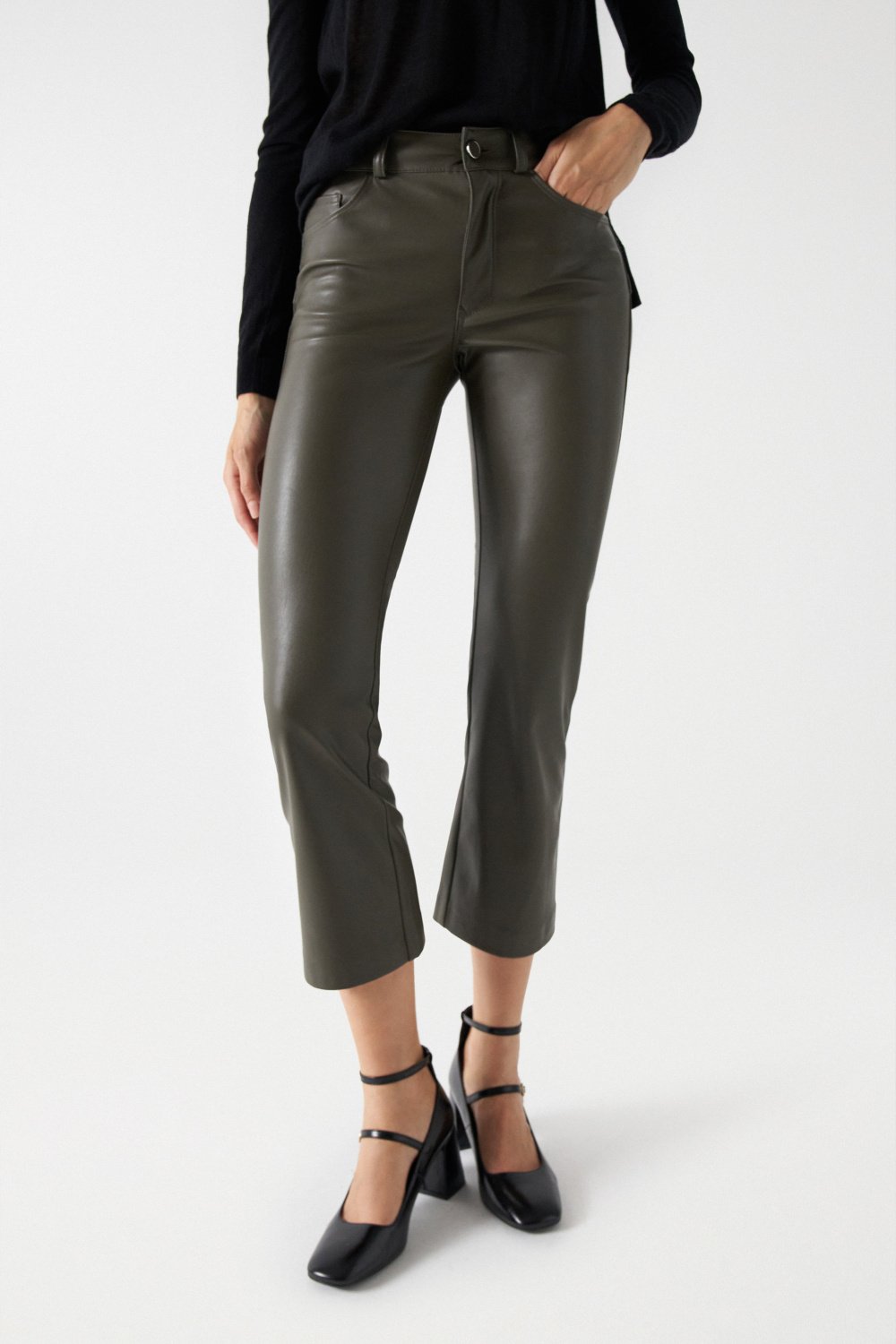 LEATHER EFFECT DESTINY PUSH-UP TROUSERS - Salsa