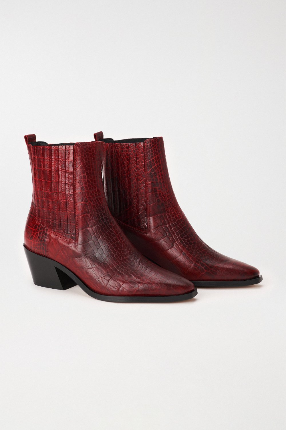 LEATHER ANKLE BOOTS WITH TEXTURED EFFECT - Salsa