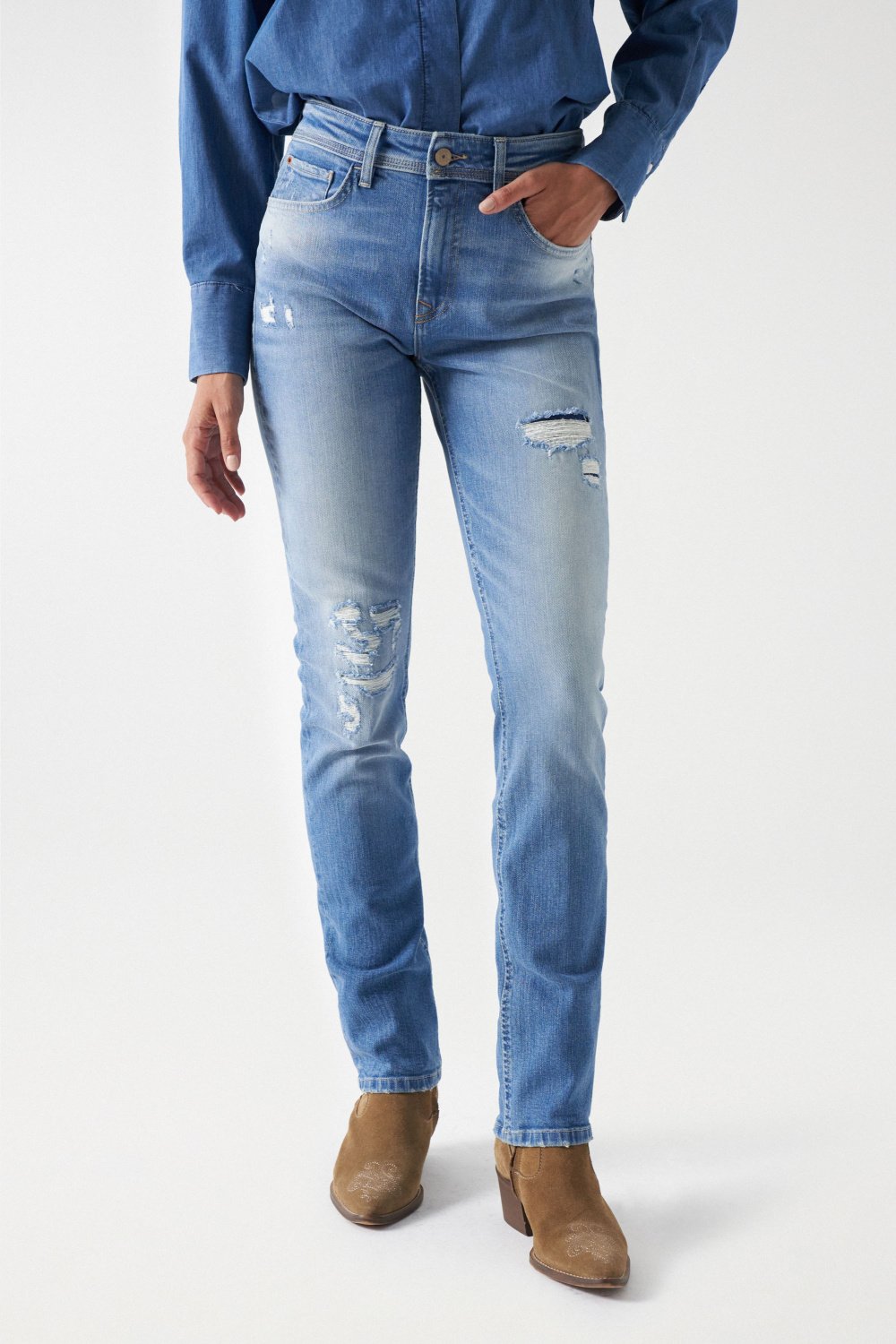 TRUE JEANS WITH RIPS - Salsa