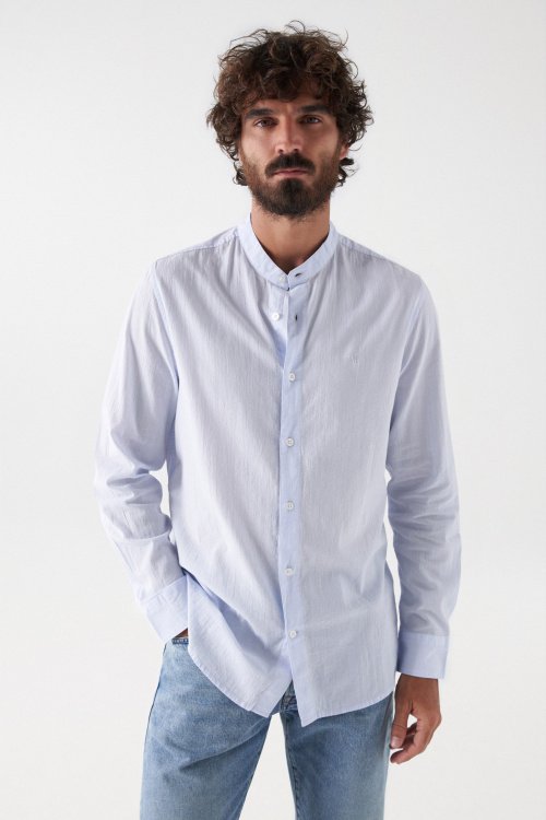COTTON SHIRT WITH STAND-UP COLLAR