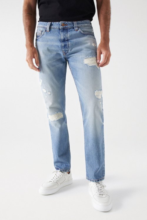 CRAFT SERIES REGULAR JEANS WITH RIPS