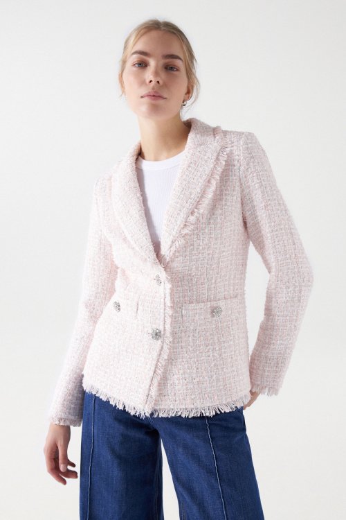 TWEED BLAZER WITH SHINY BUTTONS
