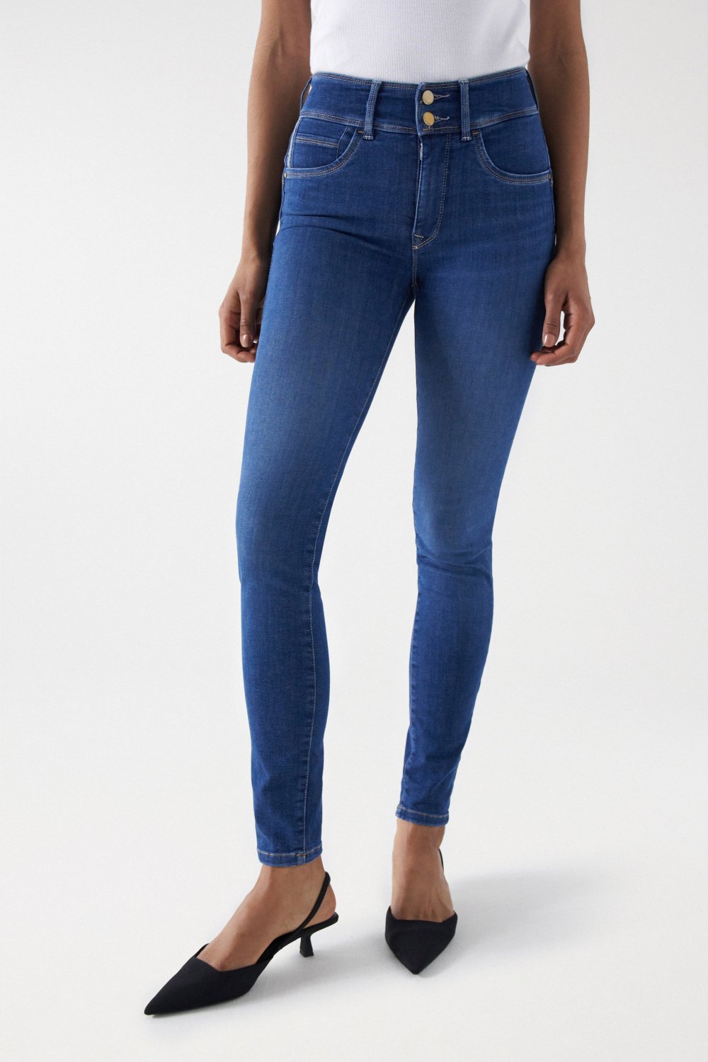 SECRET PUSH IN SKINNY JEANS WITH EMBROIDERED DETAIL - Salsa