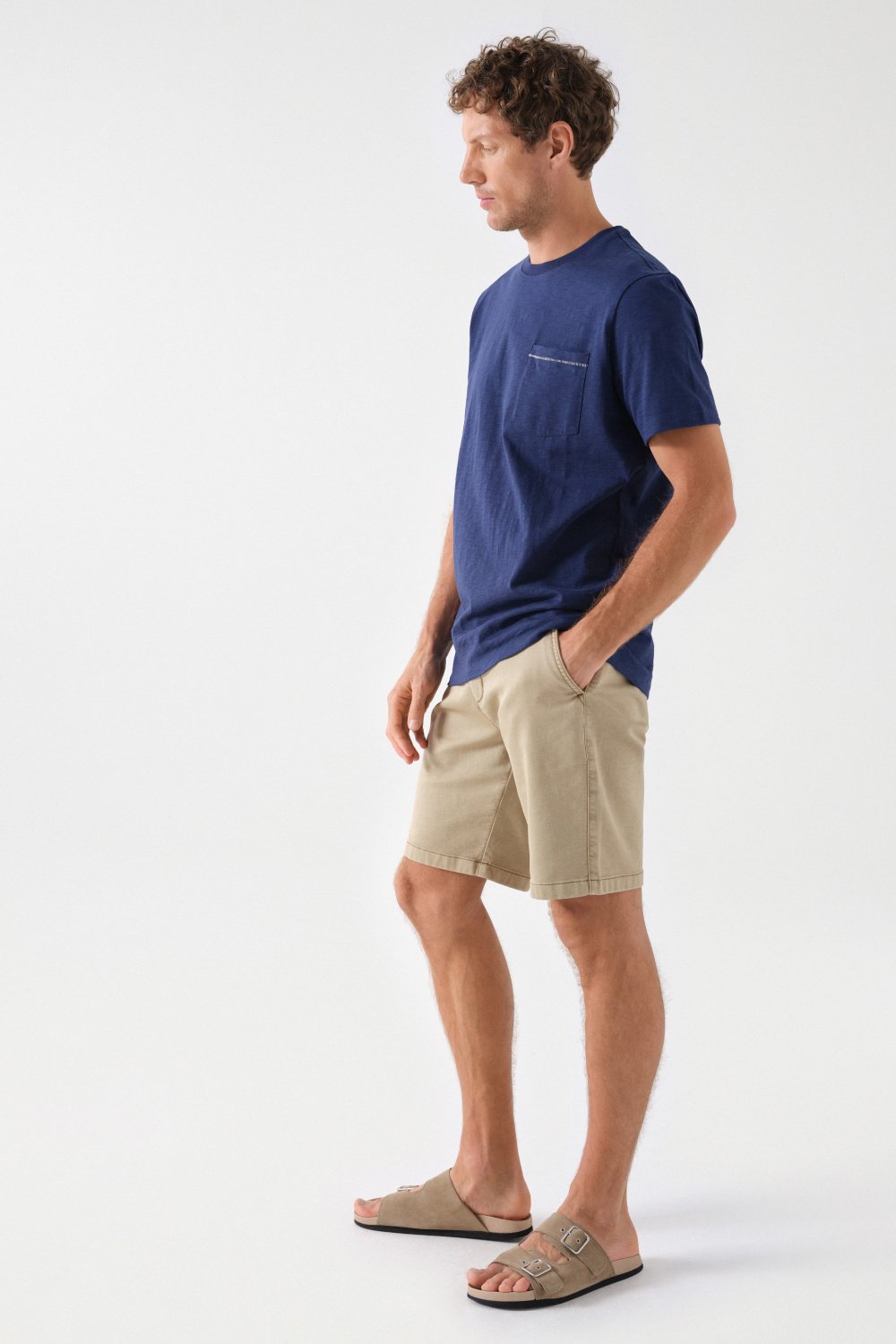 T-SHIRT WITH POCKET AND STRIPE DETAIL - Salsa
