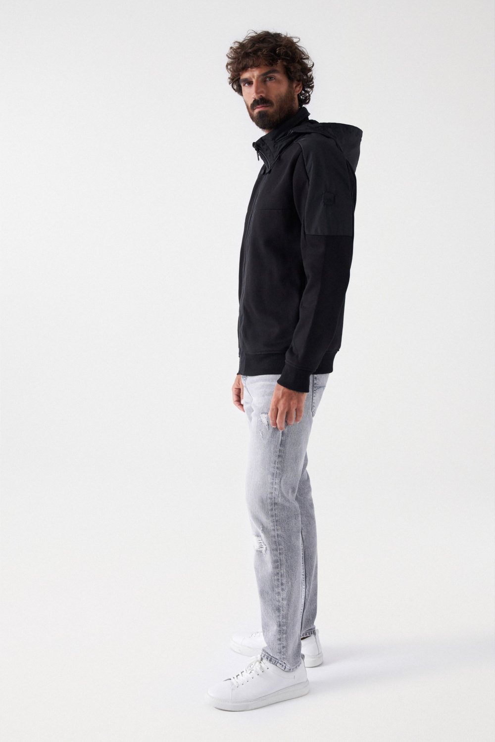 SWEATSHIRT WITH ZIP AND TECHNICAL FABRIC DETAILS - Salsa