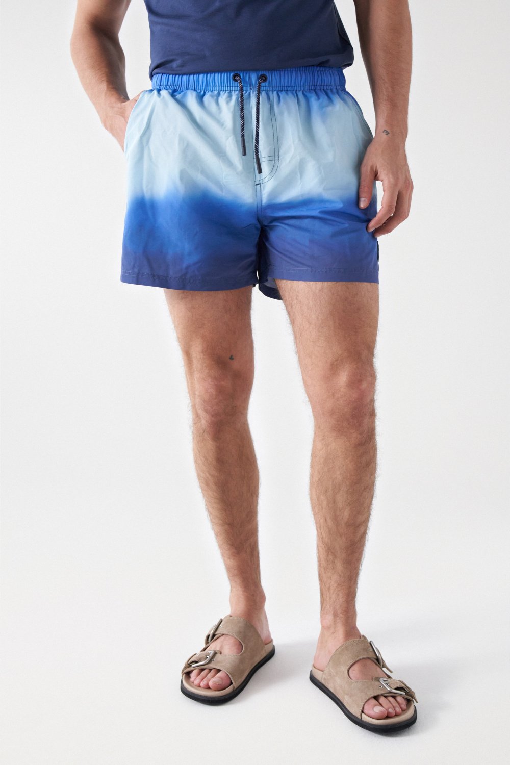 SWIMMING TRUNKS WITH CONTRAST COLOR - Salsa