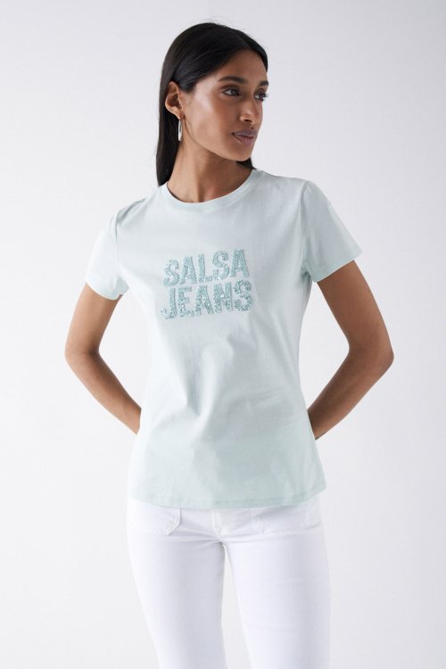 T-SHIRT WITH SALSA LOGO IN BEADS