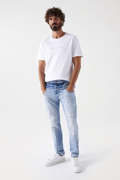 CRAFT SERIES DESTROYED TAPERED JEANS