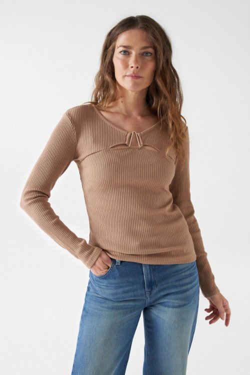 RIBBED JUMPER WITH APPLIQU