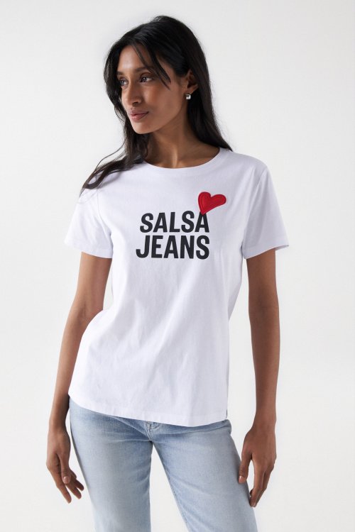T-SHIRT WITH SALSA LOGO AND HEART DETAIL