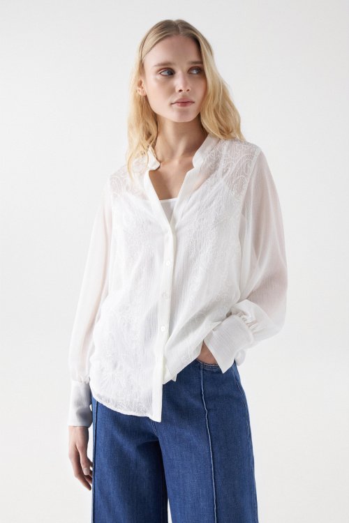 SHIRT WITH EMBROIDERY AND INNER TOP