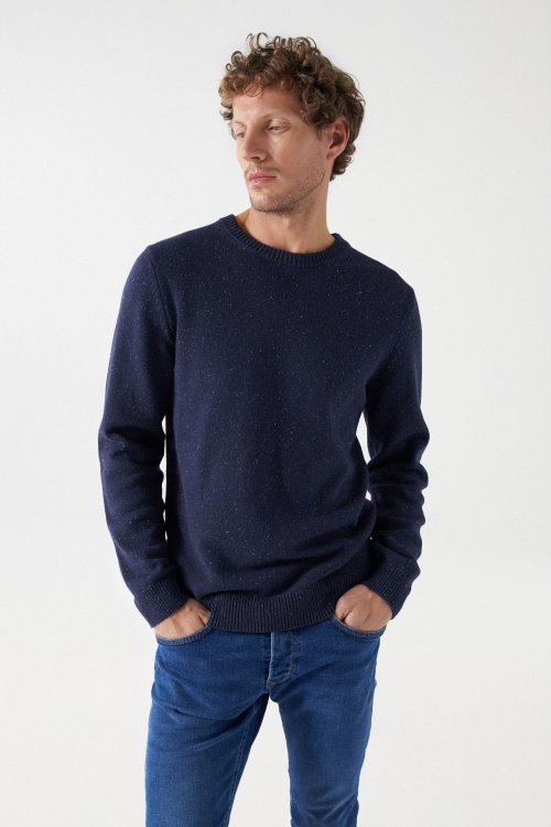 KNITTED JUMPER WITH COLOUR CONTRAST