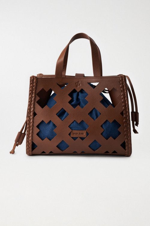 PERFORATED LEATHER TOTE BAG