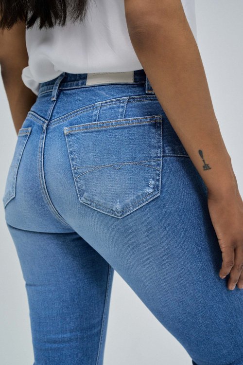JEANS DESTINY PUSH UP CROPPED SKINNY WITH RIPS