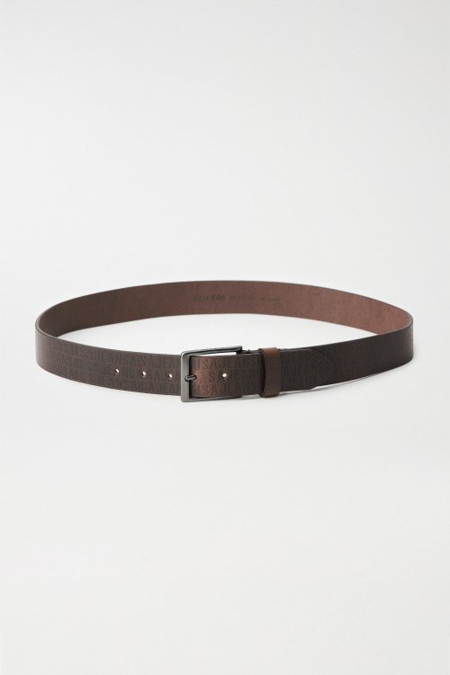 LEATHER BELT WITH LOGO