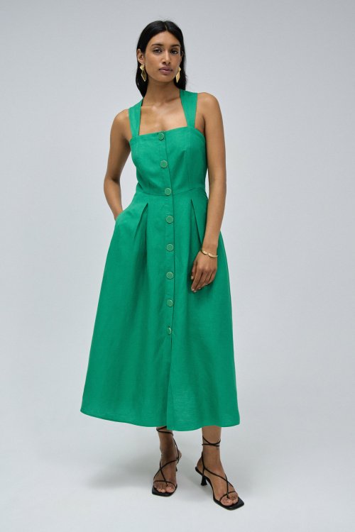 MIDI DRESS WITH BUTTONS