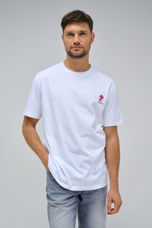 COTTON T-SHIRT WITH PRINT AND BRANDING