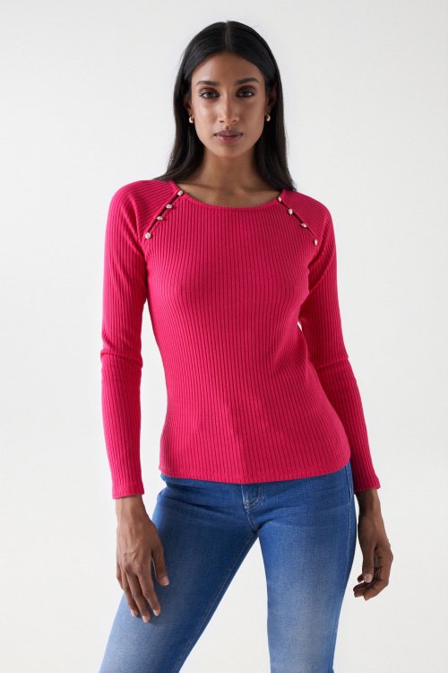 RIBBED JUMPER WITH APPLIQUS