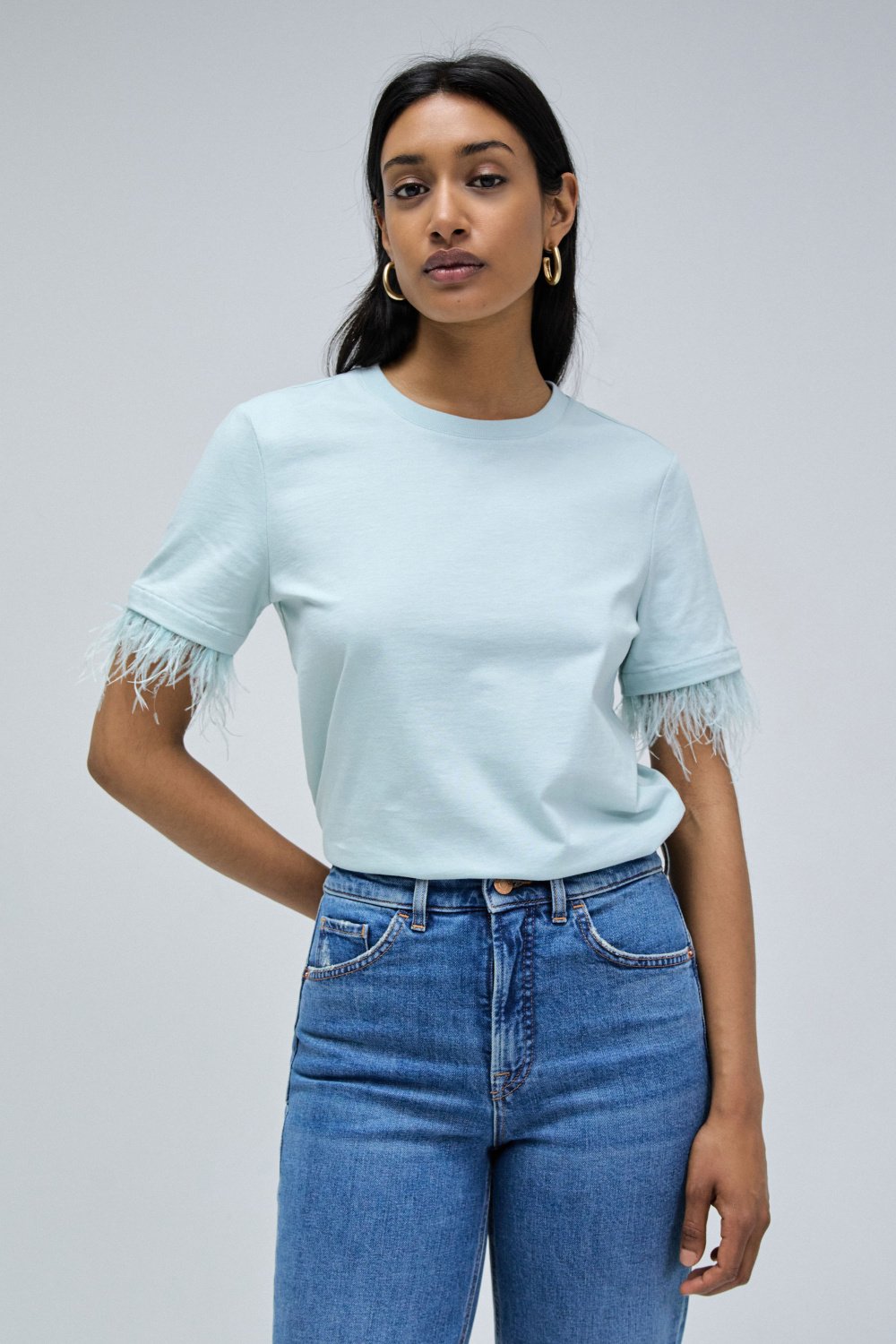 T-SHIRT WITH FEATHERS - Salsa
