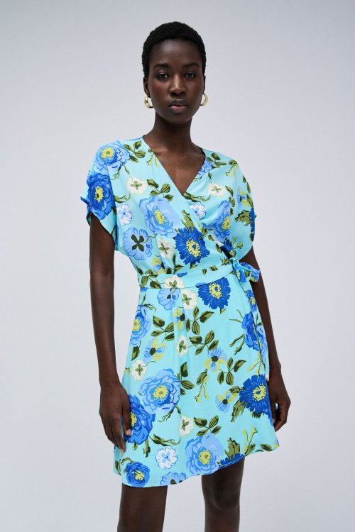 WRAP DRESS WITH FLORAL PRINT