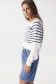 Striped knit jumper with buttons on the chest - Salsa