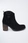 Suede open toe ankle boots with tassels and studs, medium heel - Salsa