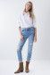 CROPPED SLIM PUSH IN FAITH JEANS WITH RIPS - Salsa