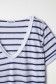 STRIPED LINEN T-SHIRT WITH GLITTER DETAIL AND FRINGES - Salsa