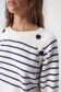 Striped knit jumper with buttons on the chest - Salsa